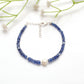 8-Inch 4.5mm Natural Kyanite & 6.5mm Pearl Bracelet for Women