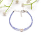Natural Tanzanite & Pearl Silver Bracelet – 3mm Beads & 6mm Pearls – 8-Inch