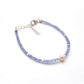 Natural Tanzanite & Pearl Silver Bracelet – 3mm Beads & 6mm Pearls – 8-Inch