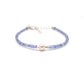 Natural Tanzanite & Pearl Silver Bracelet – 3mm Beads & 6mm Pearls – 8-Inch