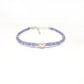 Handmade 8" Natural Tanzanite & Pearl Silver Bracelet