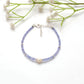 Handmade 8" Natural Tanzanite & Pearl Silver Bracelet