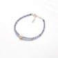 Handmade 8" Natural Tanzanite & Pearl Silver Bracelet