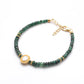 925 Sterling Silver Emerald & Diamond Beaded Bracelet – Elegant Gift for Her
