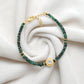 925 Sterling Silver Emerald & Diamond Beaded Bracelet – Elegant Gift for Her