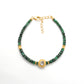 925 Silver Handmade 8" Natural Emerald & Diamond Bracelet