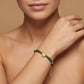 925 Silver Handmade 8" Natural Emerald & Diamond Bracelet