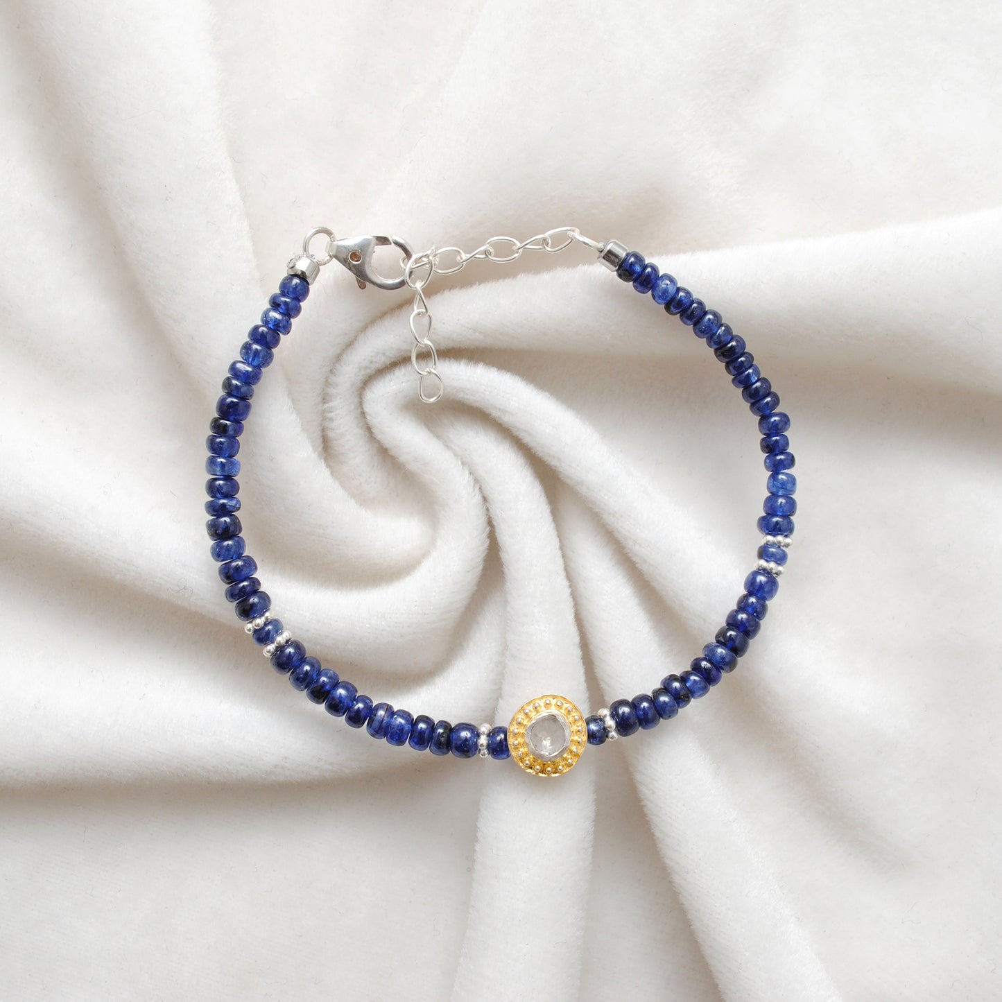 8" Natural Blue Sapphire & Diamond Bracelet