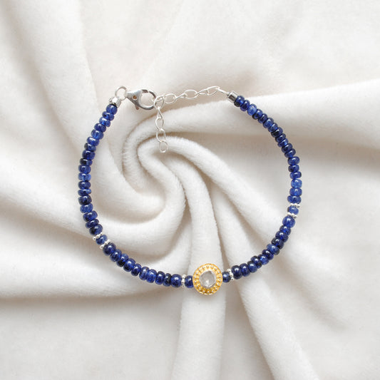 8" Natural Blue Sapphire & Diamond Bracelet