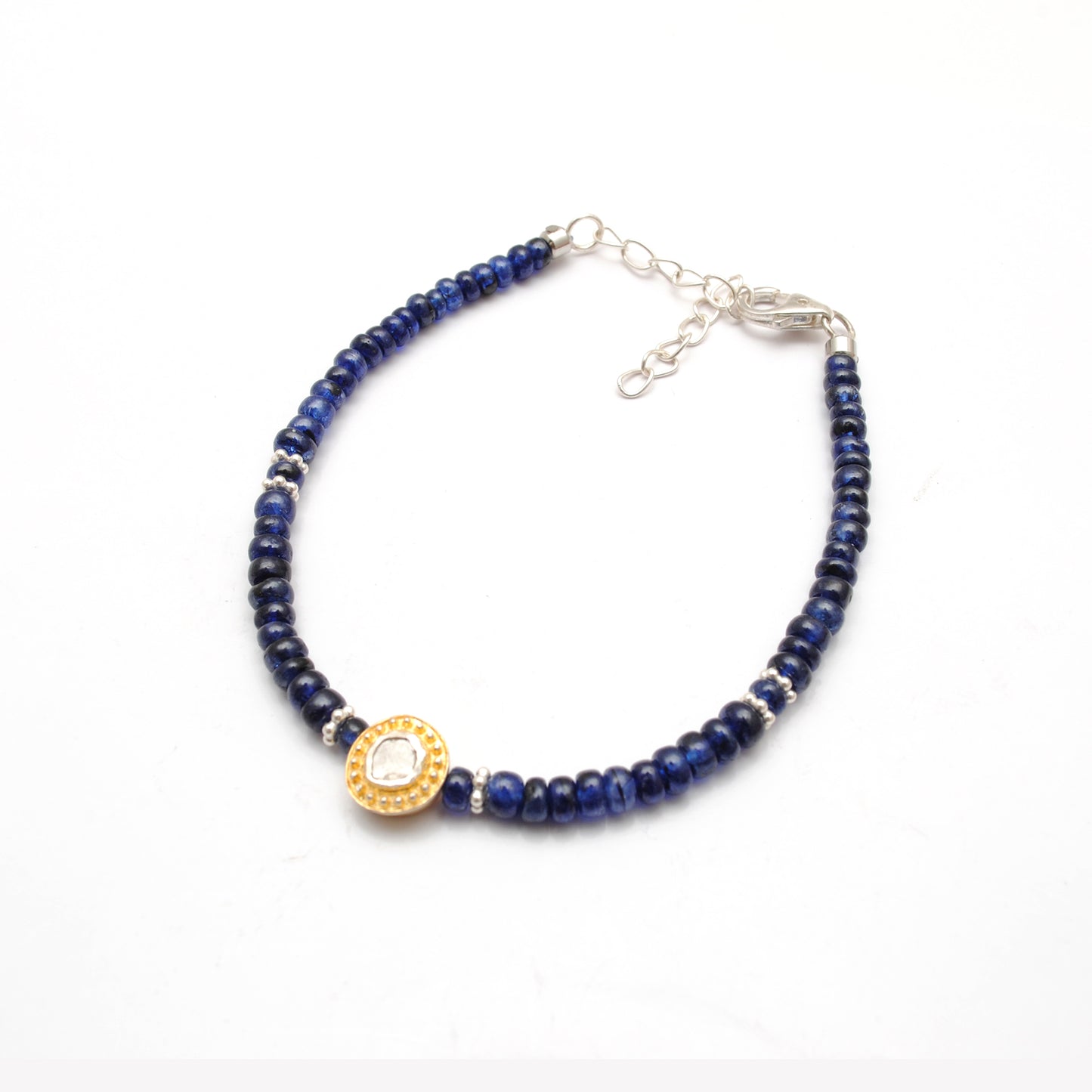 8" Natural Blue Sapphire & Diamond Bracelet