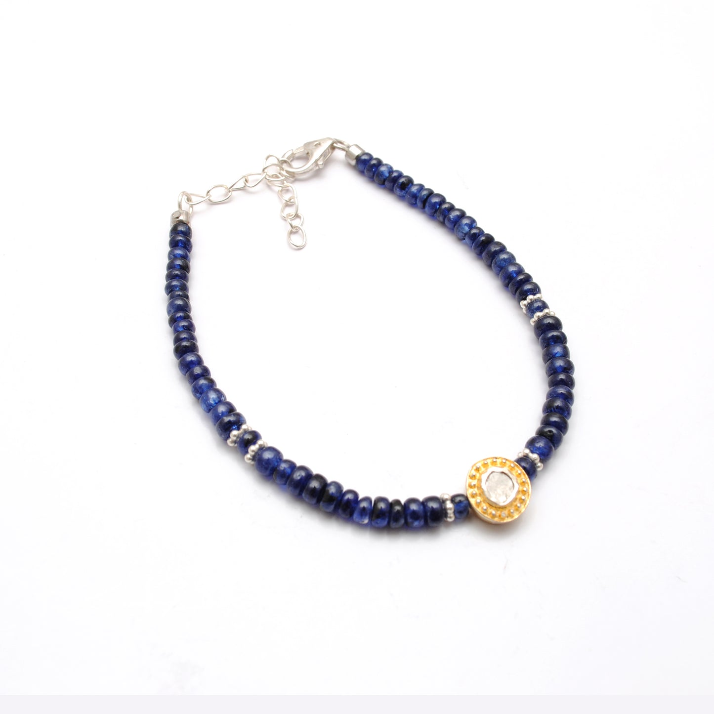 8" Natural Blue Sapphire & Diamond Bracelet