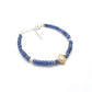 Natural Blue Sapphire & Diamond Beaded Bracelet in 925 Silver