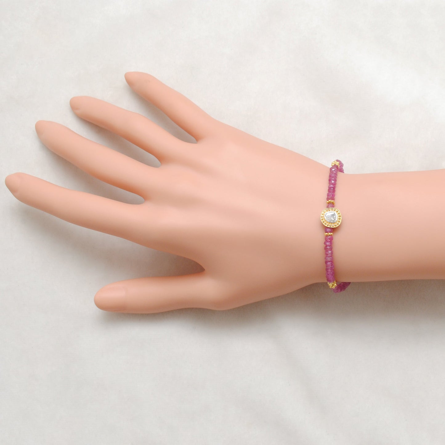 925 Sterling Silver Ruby & Diamond Bracelet – Red Gemstone Jewelry Gift for Her