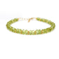 Natural Peridot Rondelle 5mm Faceted Beaded 8" Bracelet for Women