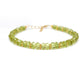 925 Sterling Silver Natural Peridot Beaded Bracelet – 8 Inch Gemstone Jewelry