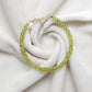 925 Sterling Silver Natural Peridot Beaded Bracelet – 8 Inch Gemstone Jewelry