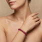 Ruby Bracelet, 925 Sterling Silver, 7.5-Inch Genuine Ruby Gemstone Jewelry