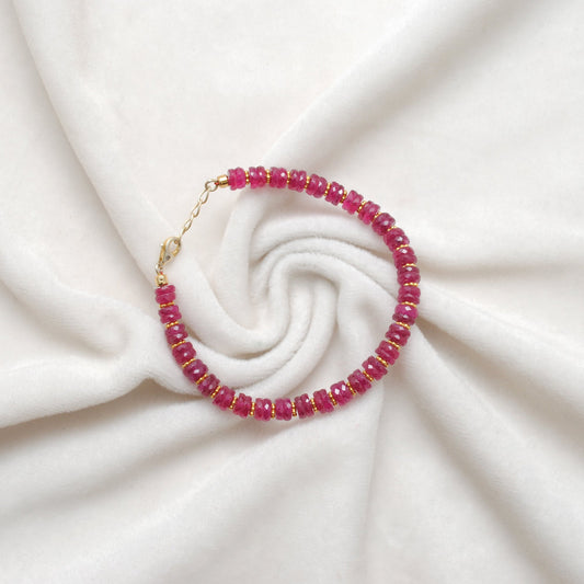 Ruby Bracelet, 925 Sterling Silver, 7.5-Inch Genuine Ruby Gemstone Jewelry - view 3
