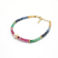 925 Silver Multi-Gemstone Beaded Bracelet – Blue Sapphire, Emerald, Ruby & Pearl