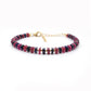 925 Silver Natural Ruby & Blue Sapphire Beaded Bracelet