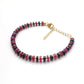 925 Sterling Silver Ruby & Multi-Sapphire Beaded Bracelet