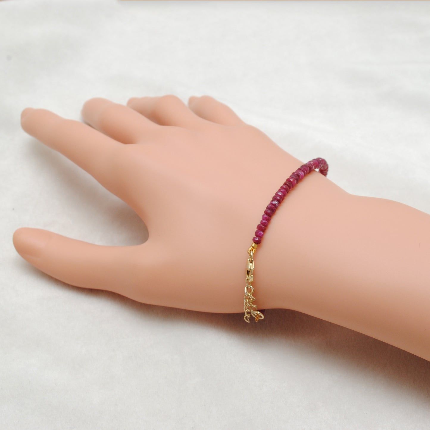 925 Sterling Silver Handmade Natural Ruby Bracelet for Women