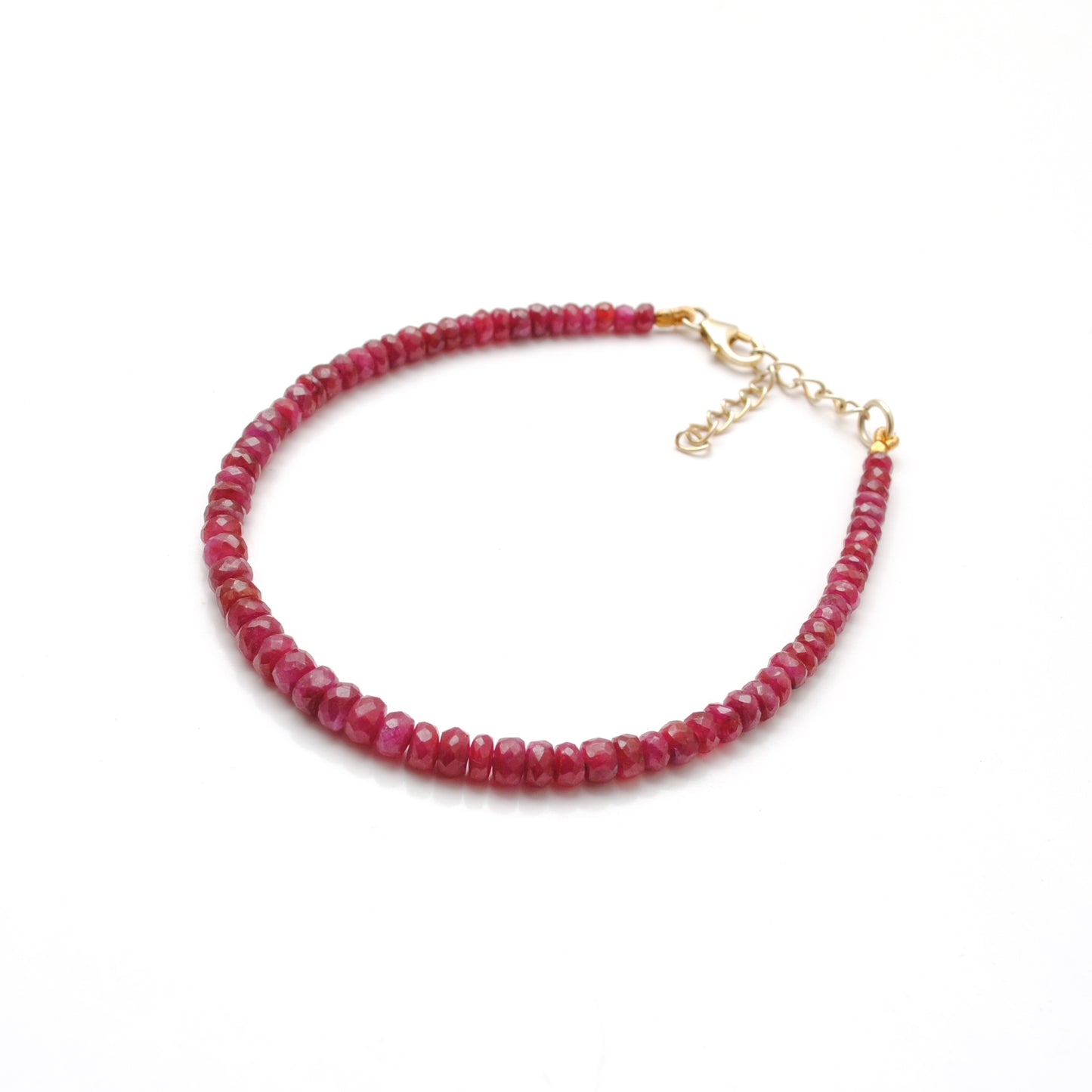 925 Sterling Silver Handmade Natural Ruby Bracelet for Women