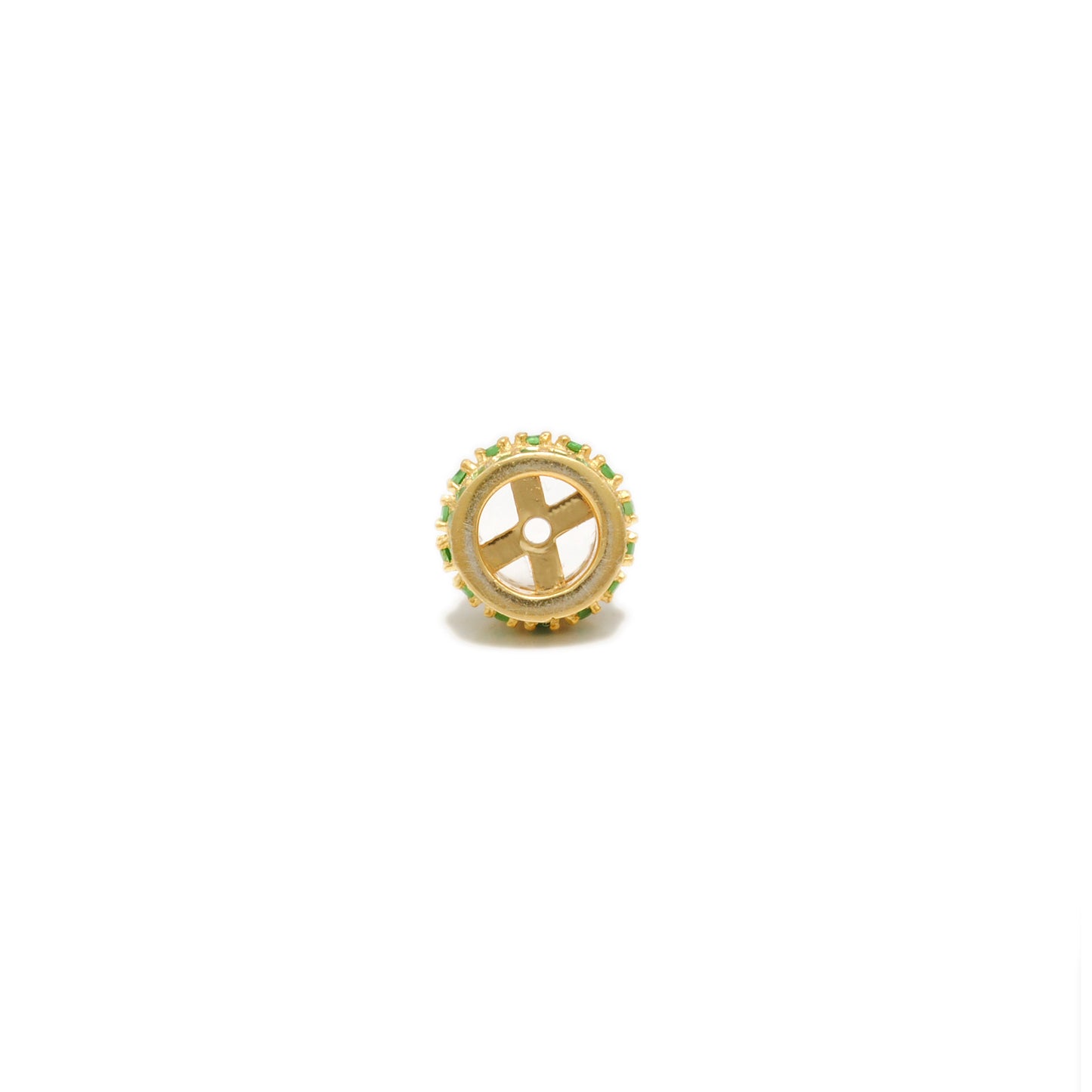 Sapphire Tsavorite Diamond Ruby Donut Silver Spacer Charm Beads Findings