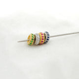 9mm Gemstone & Diamond Rondelle Spacer Bead, Silver or 9k/14k/18k Gold