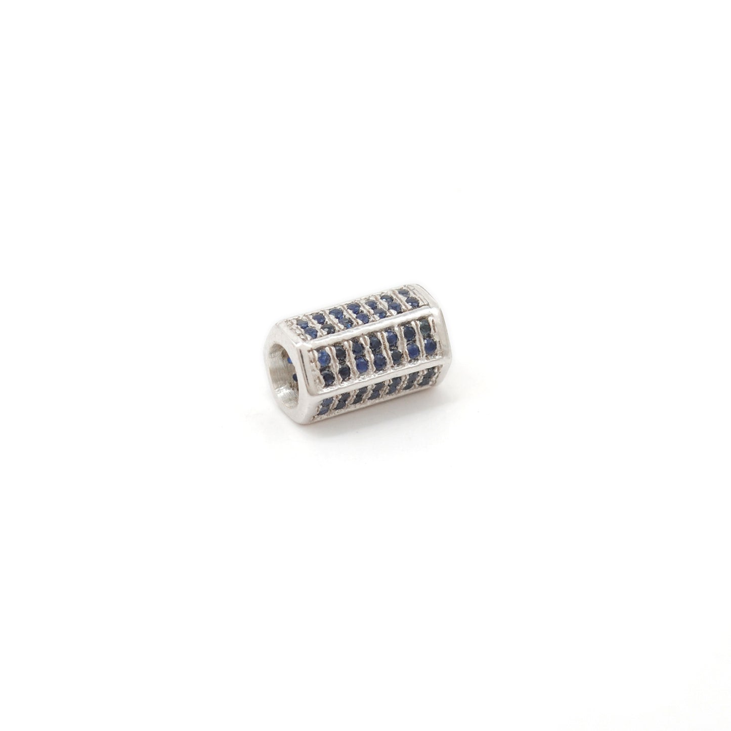 Tsavorite Diamond Hexagon Spacer Charm Beads Silver DIY Craft Jewelry