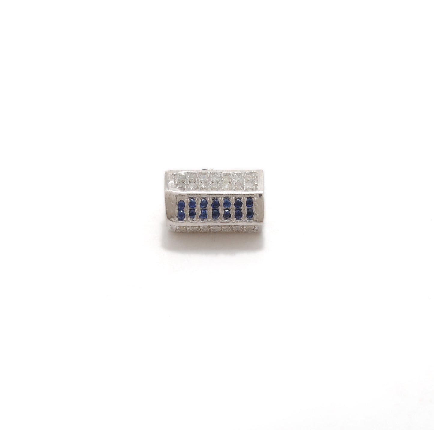 Tsavorite Diamond Hexagon Spacer Charm Beads Silver DIY Craft Jewelry