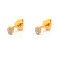 14k Solid Yellow Gold Pave Diamond Stud Earrings - Sar Gems