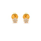 14k Solid Yellow Gold Pave Diamond Stud Earrings - Sar Gems