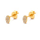 14k Solid Yellow Gold Pave Diamond Minimalist Stud Earrings - Sar Gems