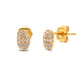 14k Yellow Gold Minimalist Diamond Stud Earrings - Sar Gems