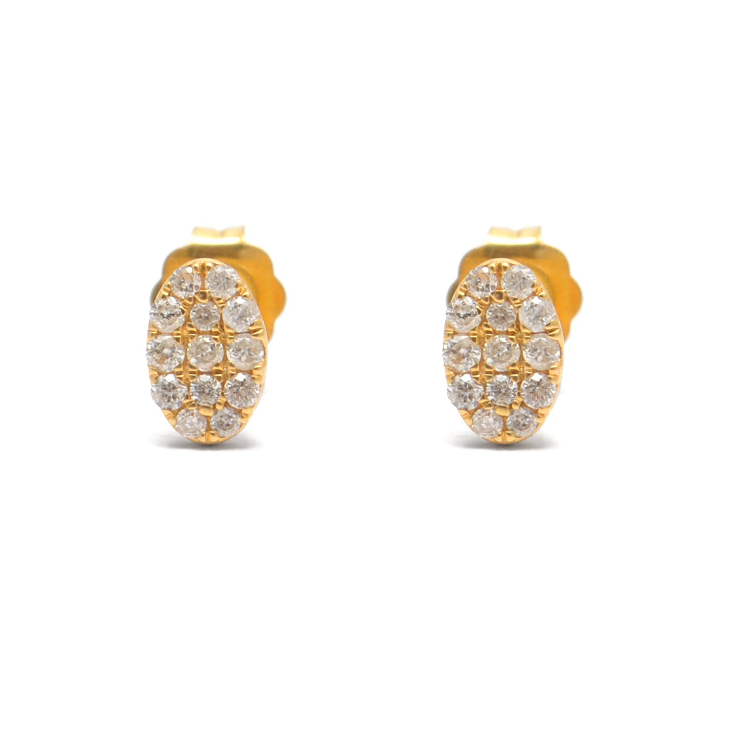 14k Yellow Gold Minimalist Diamond Stud Earrings - Sar Gems
