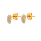 14k Yellow Gold Minimalist Diamond Stud Earrings - Sar Gems