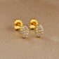 14k Yellow Gold Minimalist Diamond Stud Earrings - Sar Gems