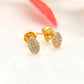14k Yellow Gold Minimalist Diamond Stud Earrings - Sar Gems