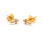 14k Solid Yellow Gold Pave Diamond Minimalist Cross Stud Earrings - Sar Gems