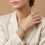 925 Silver Green Chalcedony, Apatite & Peach Chalcedony Bracelet