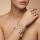 925 Silver Amethyst, Chalcedony & Freshwater Pearl Bracelet
