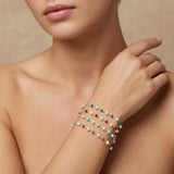 925 Silver Chalcedony, Quartz & Freshwater Pearl Bead Bracelet