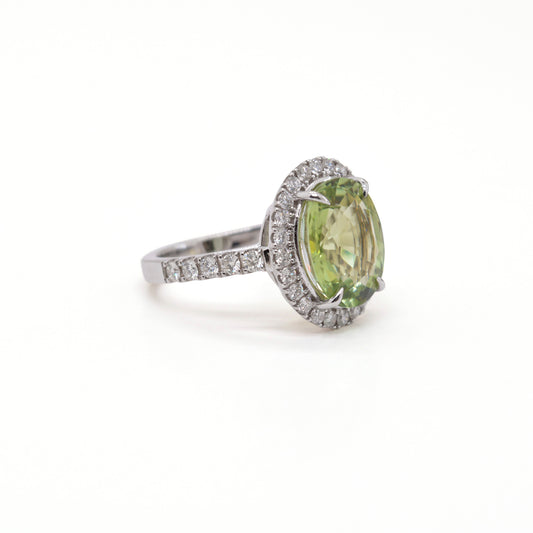 18k Gold Stunning Tourmaline and Diamond Ring - view 3