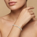 925 Sterling Silver Ethiopian Opal & Pearl Bracelet – 8 Inch Natural Gemstone Jewelry Gift