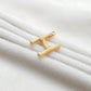 18k Solid Yellow Gold H Initial Letter Charm Pendant
