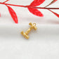 18K Solid Yellow Gold 'I' Initial Letter Charm Pendant
