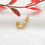 18k Solid Yellow Gold J Initial Letter Charm Pendant