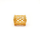 18KT Yellow Gold Mesh Drum Gold Spacer Bead Components Findings