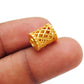 18KT Yellow Gold Mesh Drum Gold Spacer Bead Components Findings